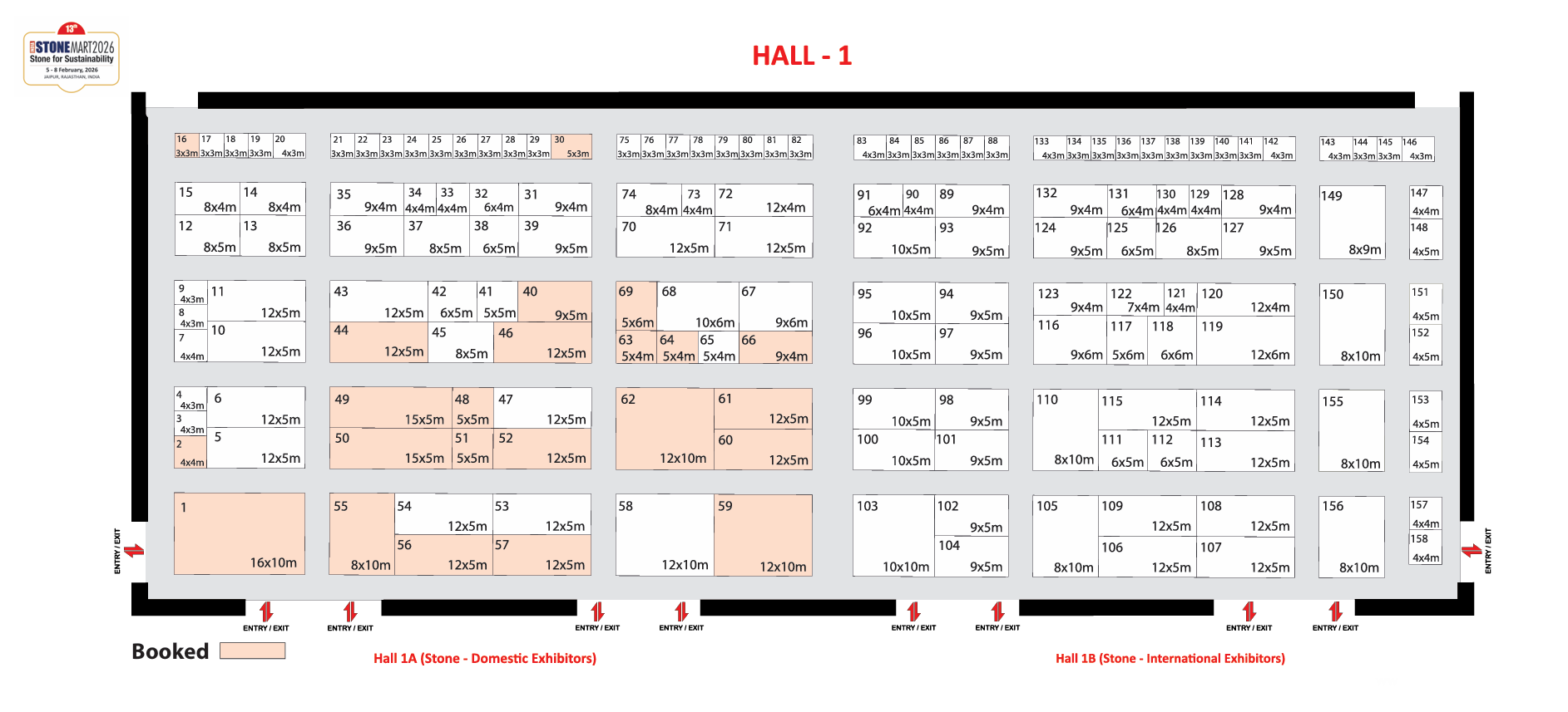 Hall 1 Floor Plan