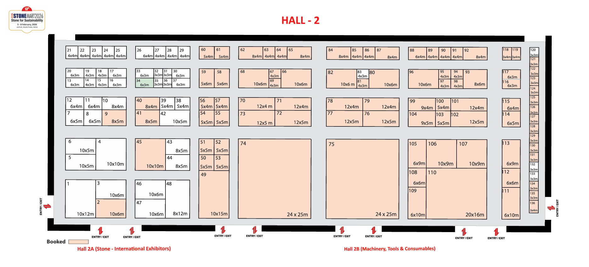 Hall 2 Floor Plan