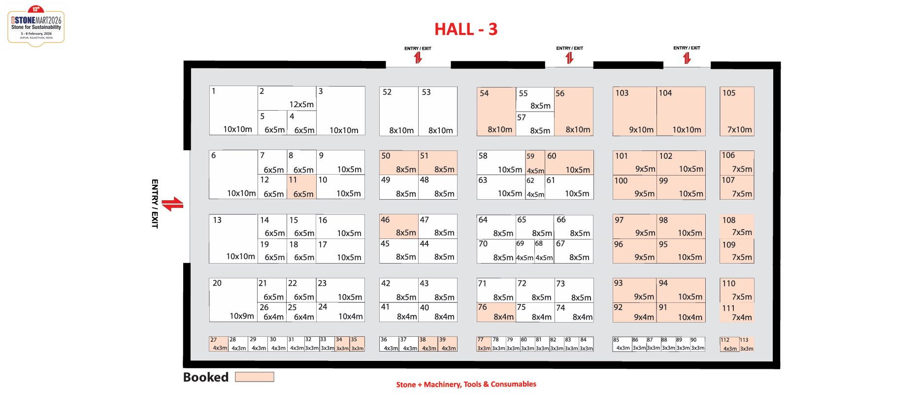 Hall 3 Floor Plan